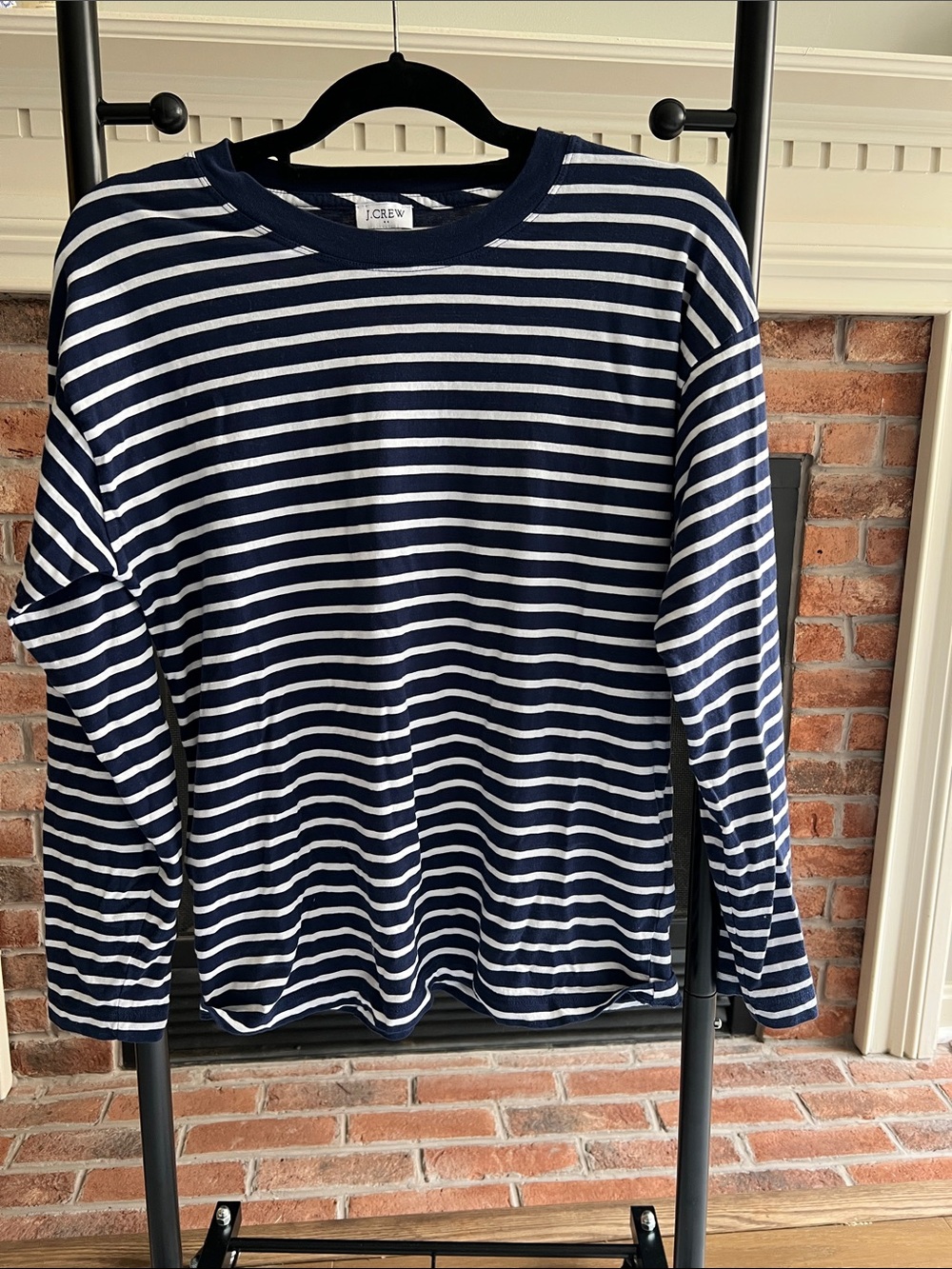 J. Crew Navy and White Striped Long-Sleeve Tee